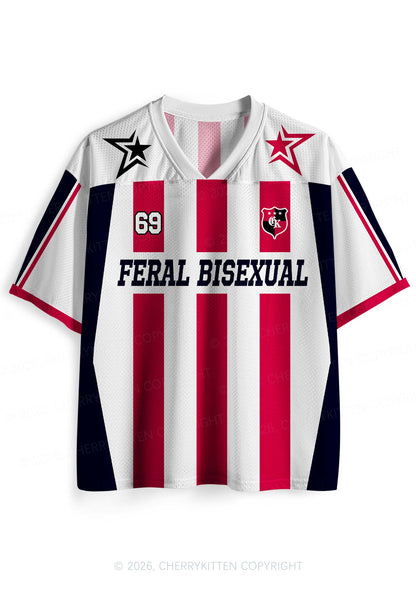Feral Bisexual Pride Y2K Sport Jersey Shirts Cherrykitten