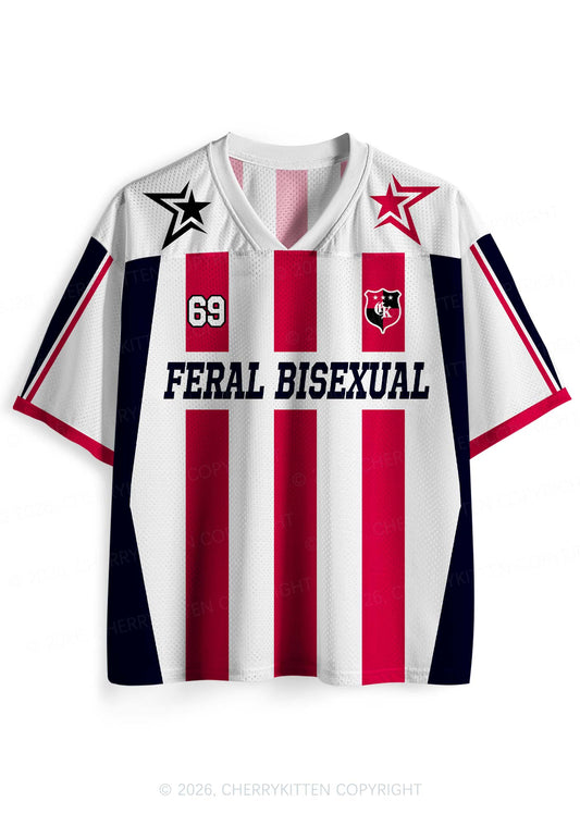 Feral Bisexual Pride Y2K Sport Jersey Shirts Cherrykitten