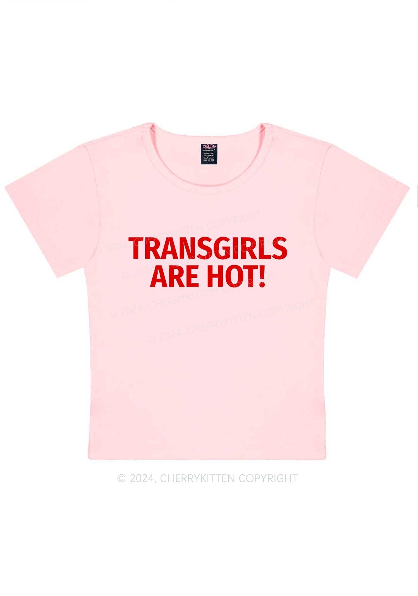 Transgirls Are Hot Y2K Baby Tee Cherrykitten