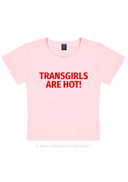 Transgirls Are Hot Y2K Baby Tee Cherrykitten