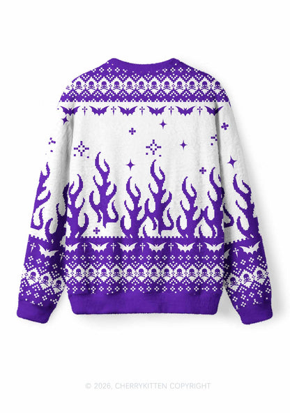 Halloween Spooky Goose On Loose Y2K Knit Sweatshirt Cherrykitten