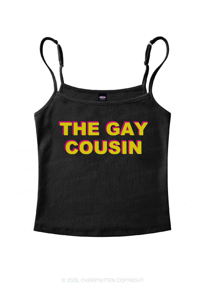 The Gay Cousin Pride Y2K Spaghetti Strap Cami Cherrykitten
