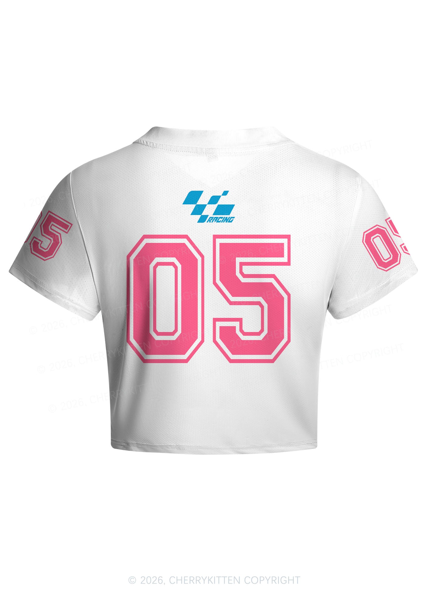 Pink BDSM Y2K Crop Football Jersey Shirts Cherrykitten