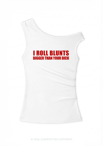I Roll Blunts Y2K Off Shoulder Tank Top Cherrykitten