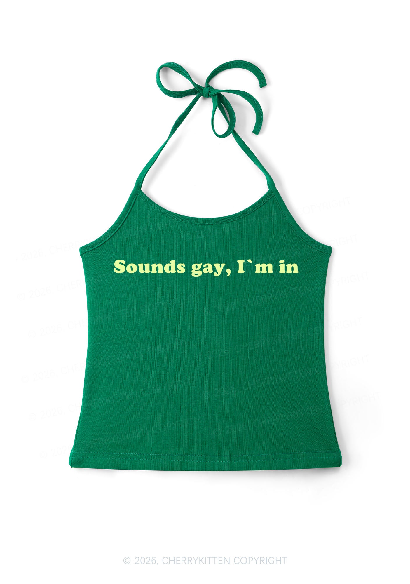 Sounds Gay Pride Y2K Halter Neck Cami Cherrykitten