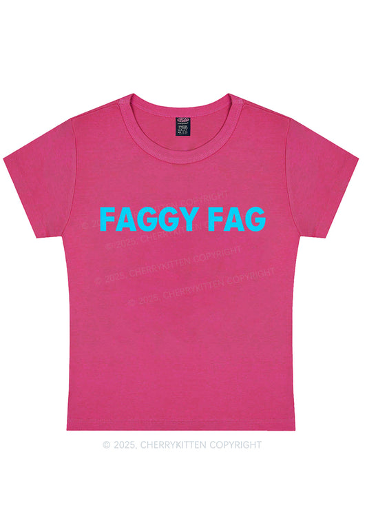 Faggy Fag Pride Y2K Baby Tee Cherrykitten