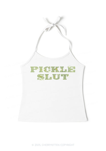 Rhinestone Pickle Slxt Y2K Halter Neck Cami Cherrykitten