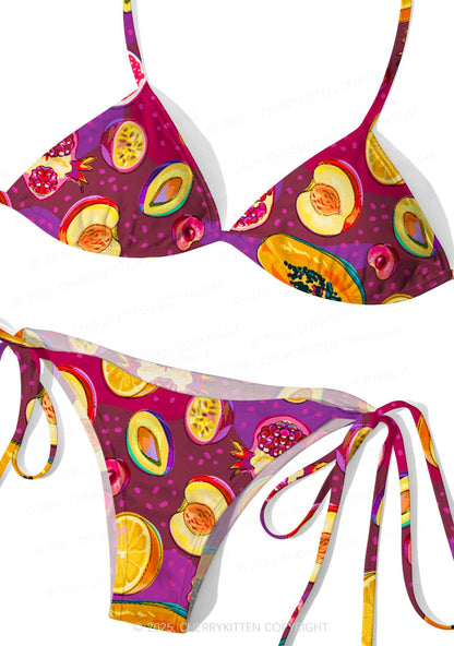 Colorful Fruits Y2K Print Bikini Set Cherrykitten