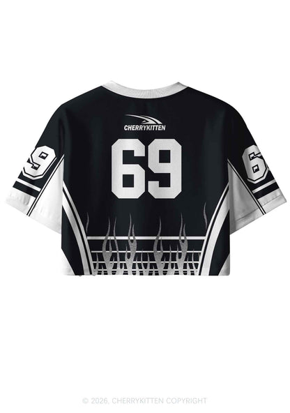Black I Have Been Funny Y2K Crop Sport Jersey Shirts Cherrykitten