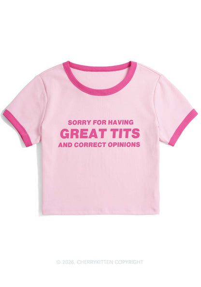 Sorry For Having Correct Opinions Y2K Ringer Tee Cherrykitten