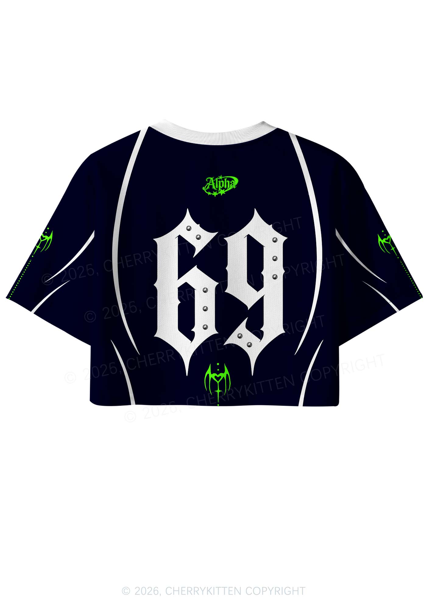 Punk Alpha Male Pride Y2K Crop Sport Jersey Shirts Cherrykitten