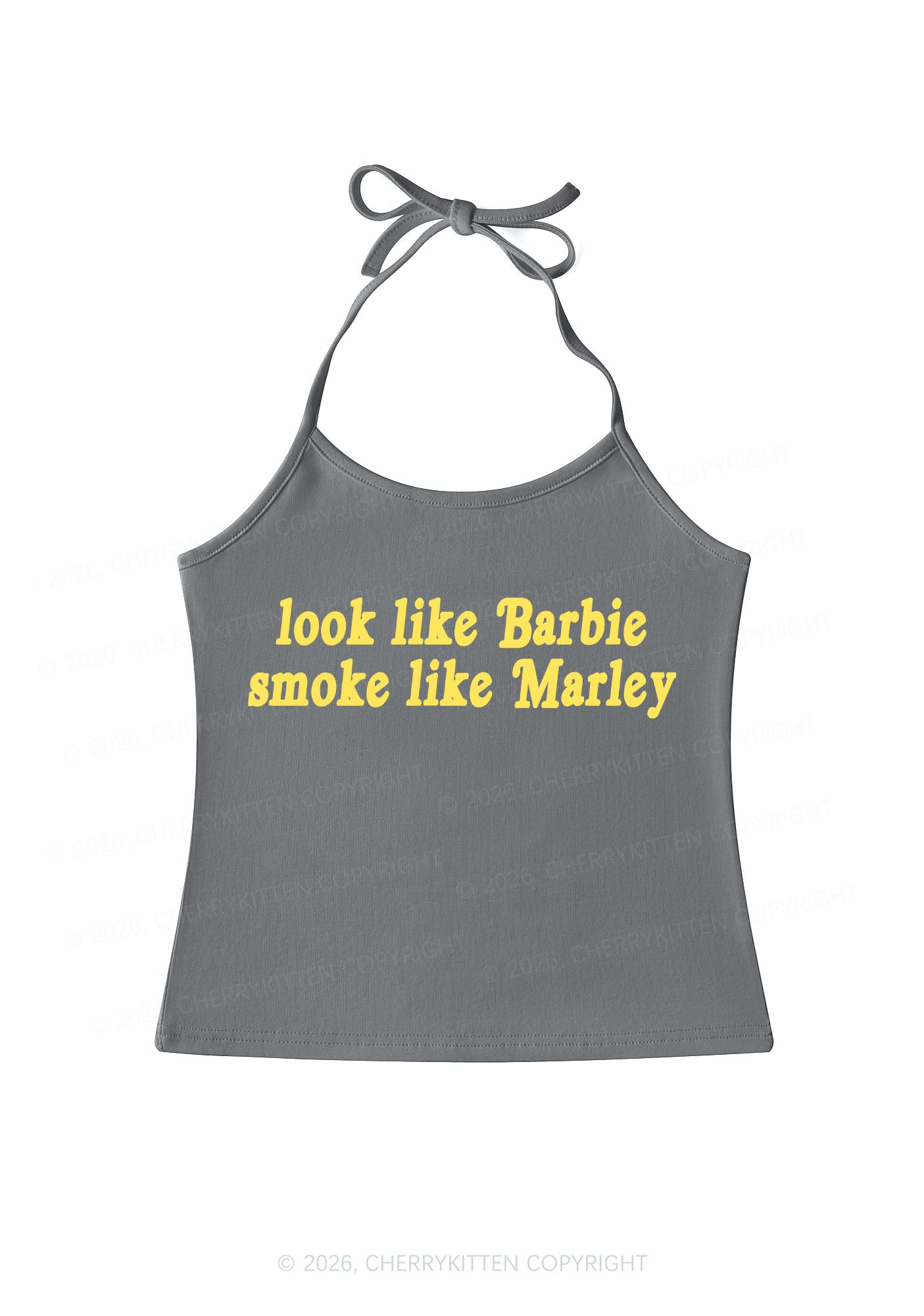 Smoke Like Marley Y2K Halter Neck Cami Cherrykitten
