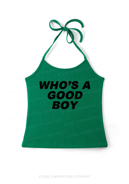Whos Good Boy Y2K Halter Neck Cami Cherrykitten