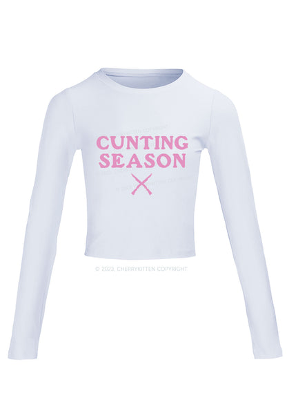 Cunting Season Long Sleeve Crop Top Cherrykitten