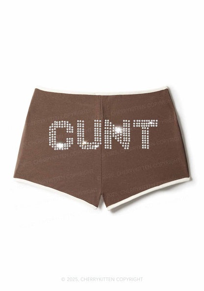 Rhinestone Cxxt Y2K Booty Shorts Cherrykitten
