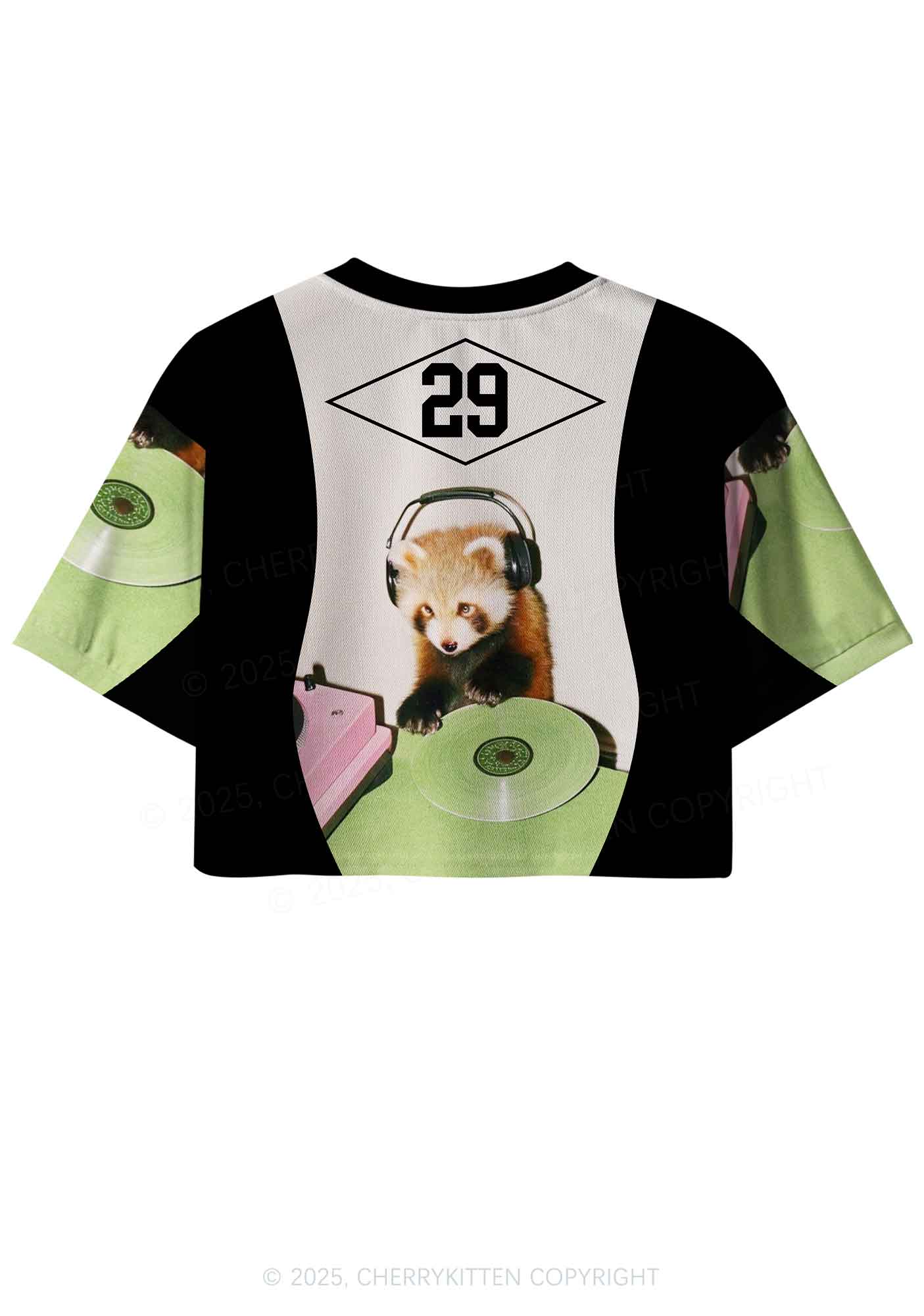 Custom Red Panda DJ Y2K Crop Sport Jersey Shirts Cherrykitten