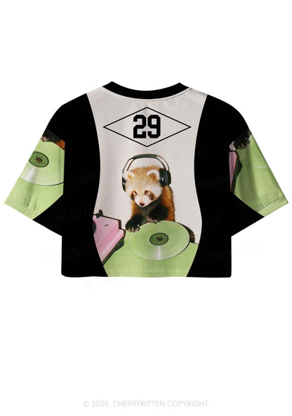 Custom Red Panda DJ Y2K Crop Sport Jersey Shirts Cherrykitten