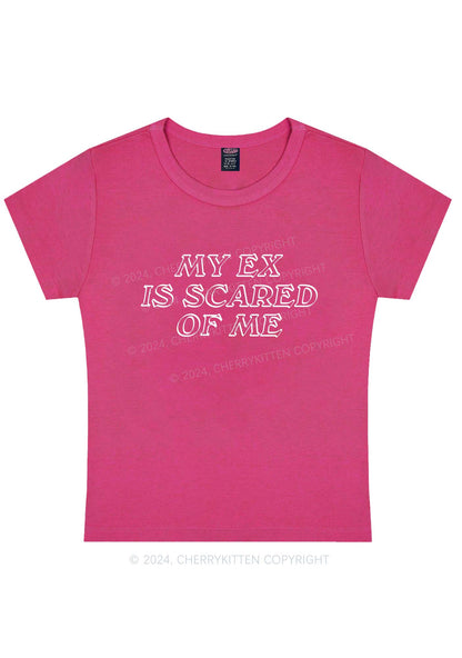 Curvy My EX Is Scared Of Me Y2K Baby Tee Cherrykitten