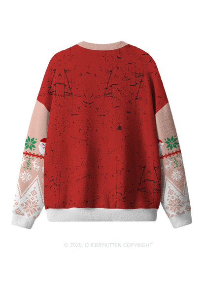 Muscle Santa Y2K Christmas Knit Sweatshirt Cherrykitten
