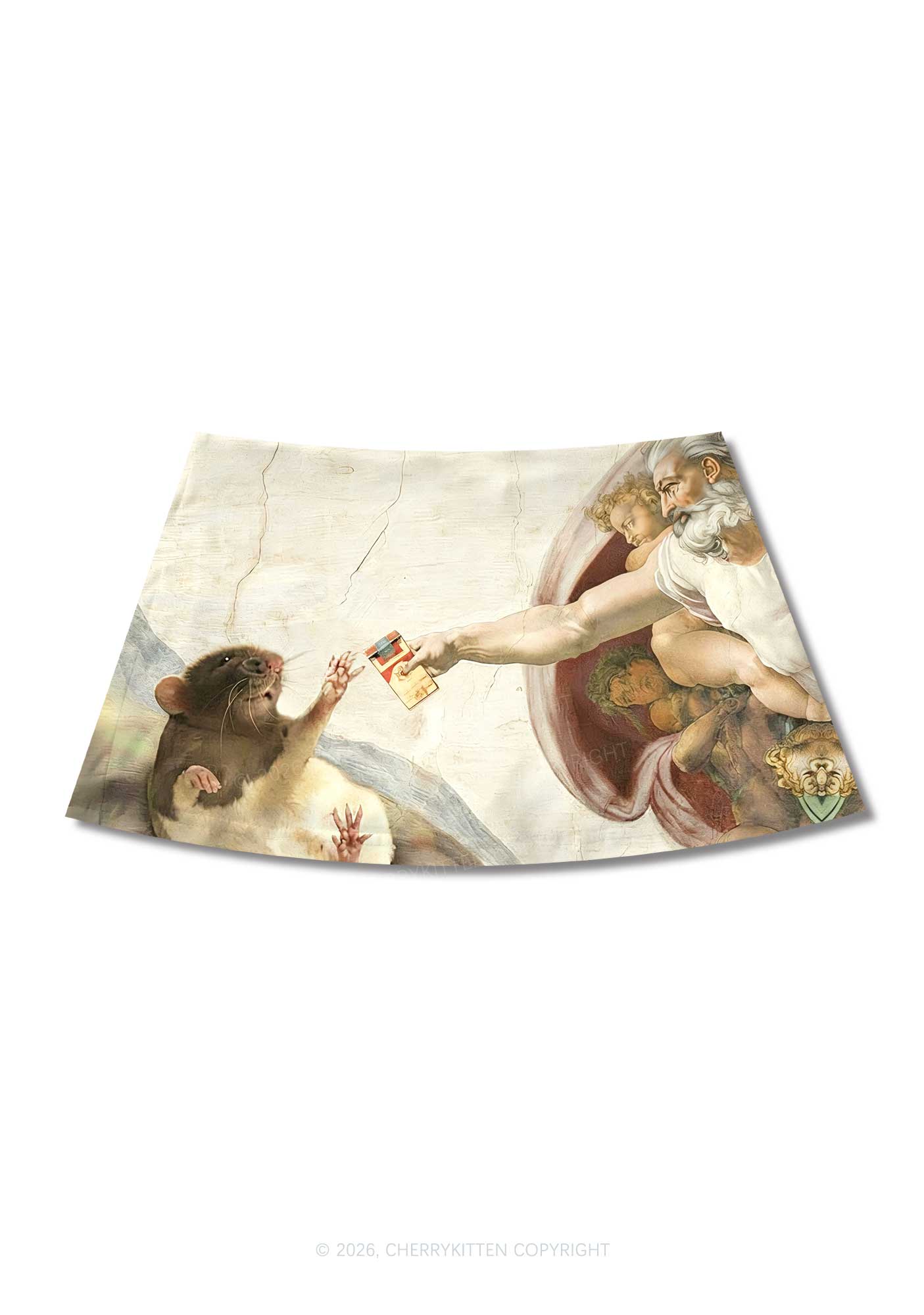 God And Rat Y2K Print Mini Skirt Cherrykitten