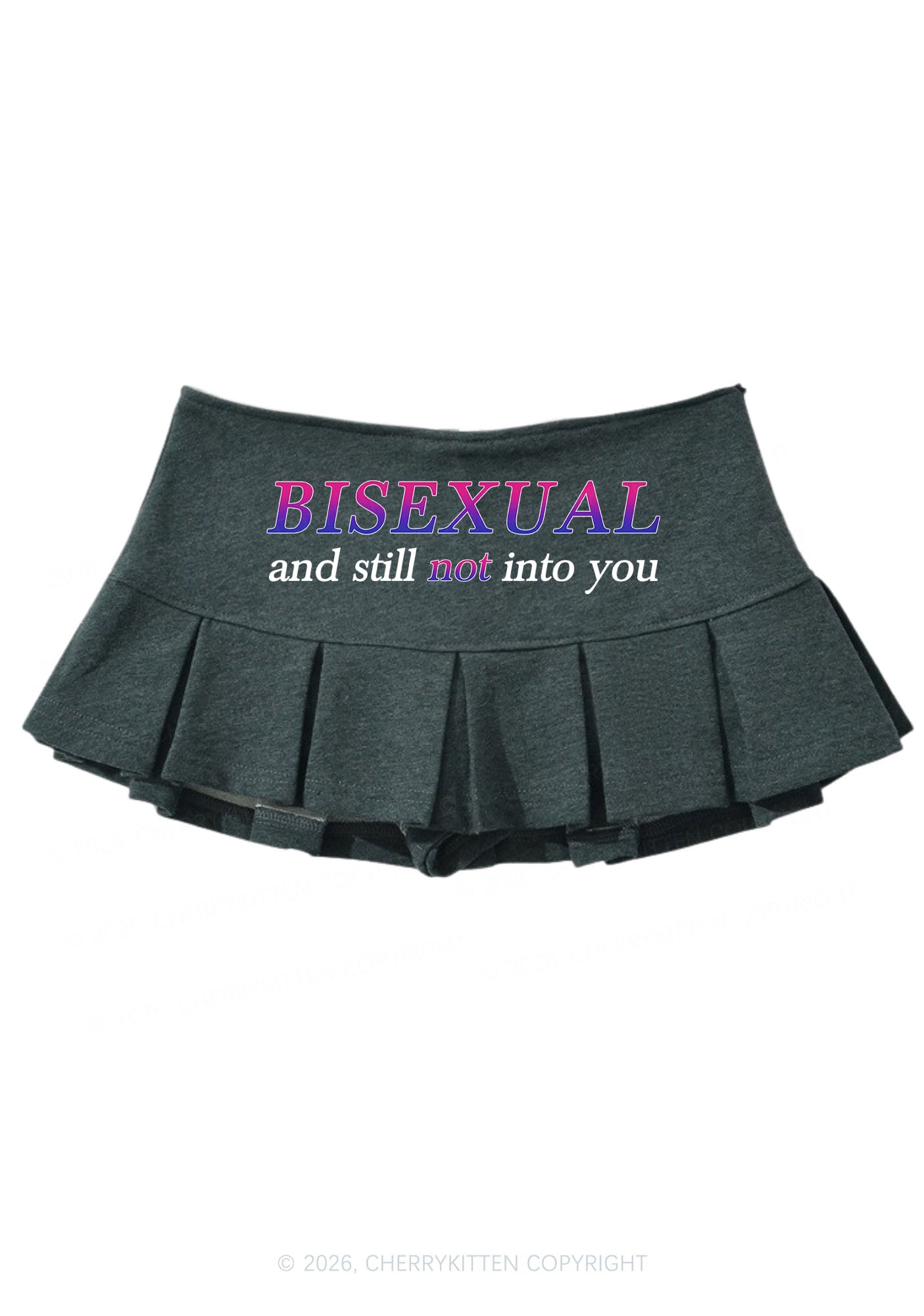 Bisexual And Still Not Into You Pride Y2K Mini Pleated Skirts Cherrykitten