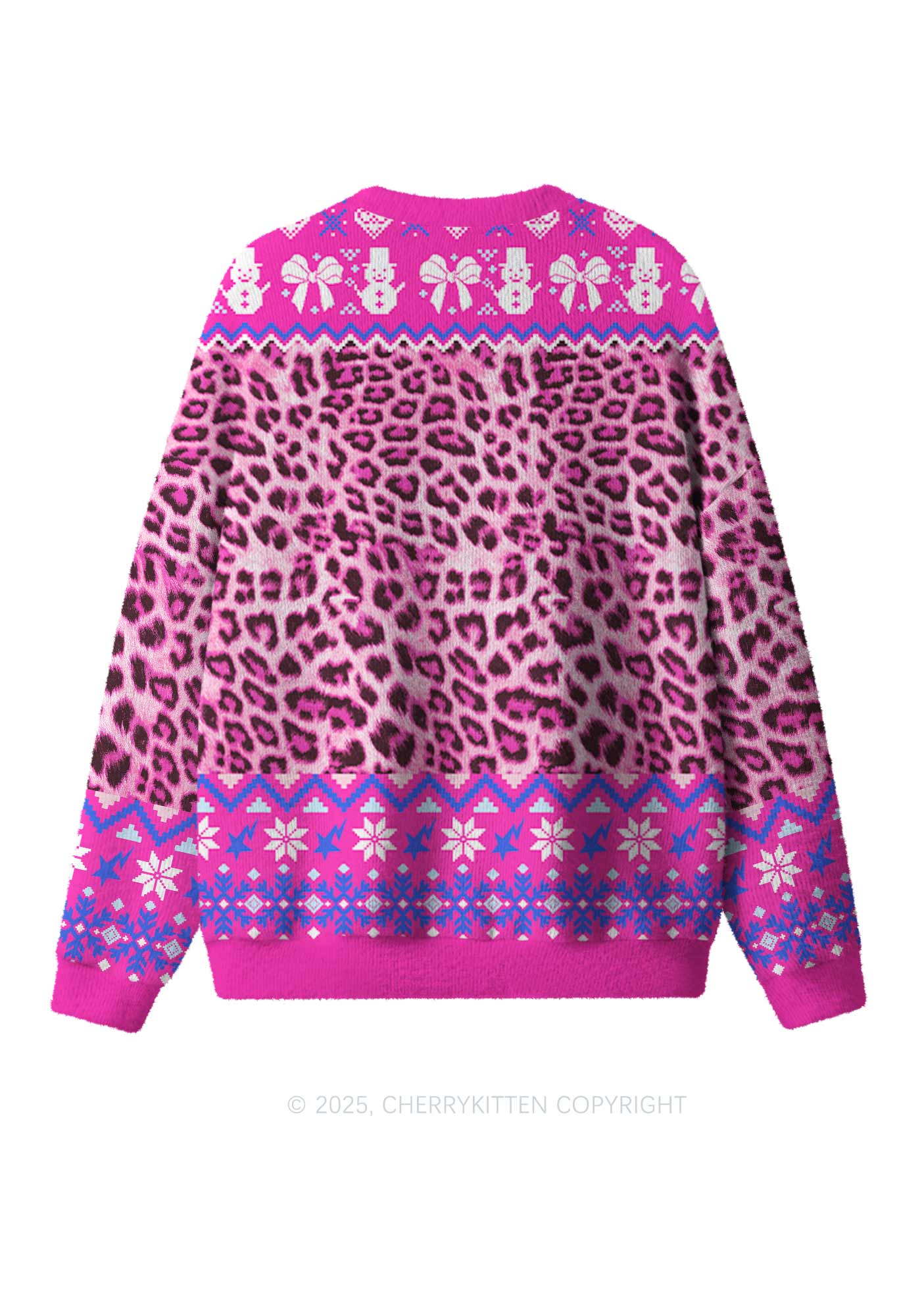 Custom Girls Photo Y2K Christmas Knit Sweatshirt Cherrykitten