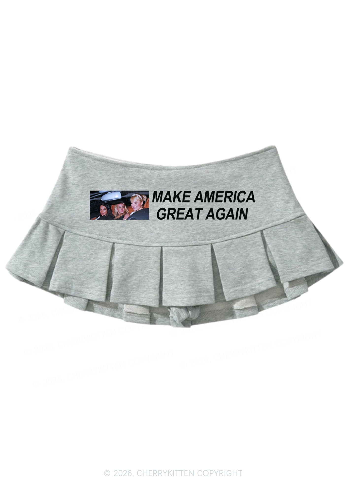 Make America Great Again Y2K Mini Pleated Skirts Cherrykitten