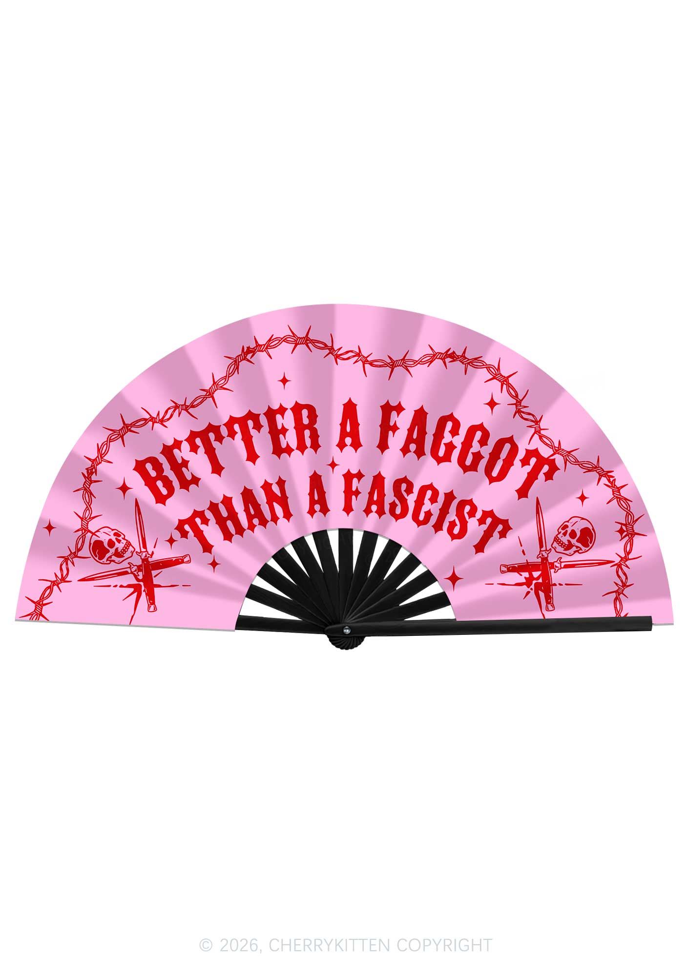 Better A Faggot Pride Y2K Rave Hand Fan Cherrykitten