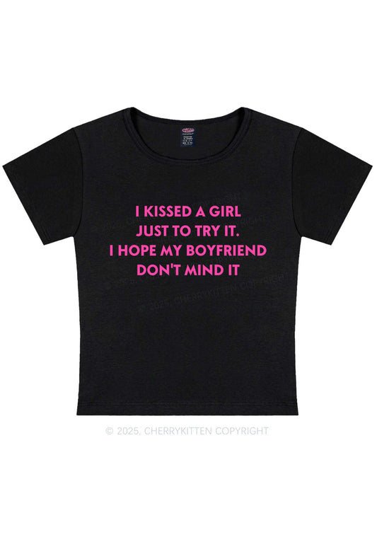 I Just Kissed A Girl Pride Y2K Baby Tee Cherrykitten