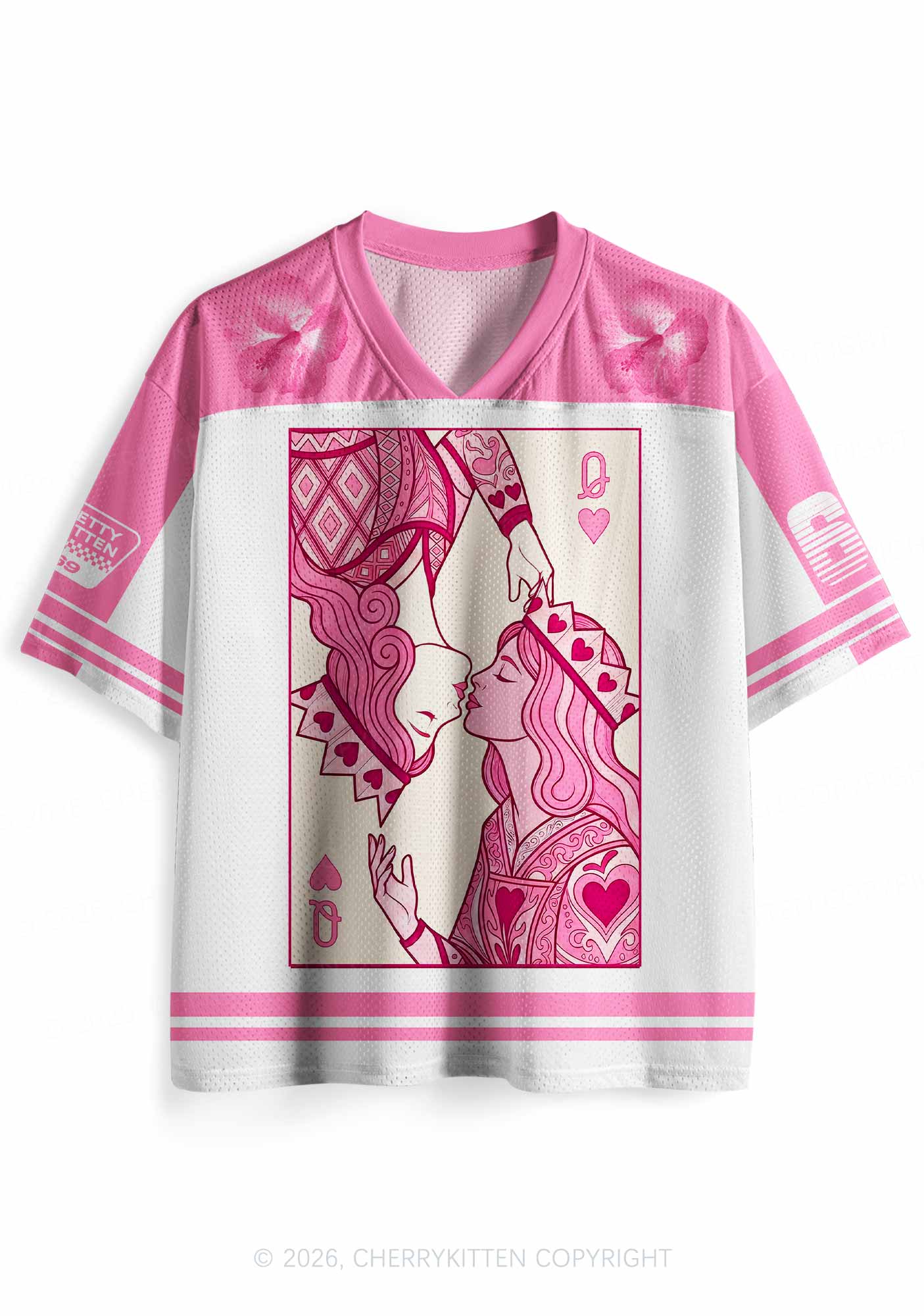Two Pink Queens Kissing Pride Y2K Sport Jersey Shirts Cherrykitten