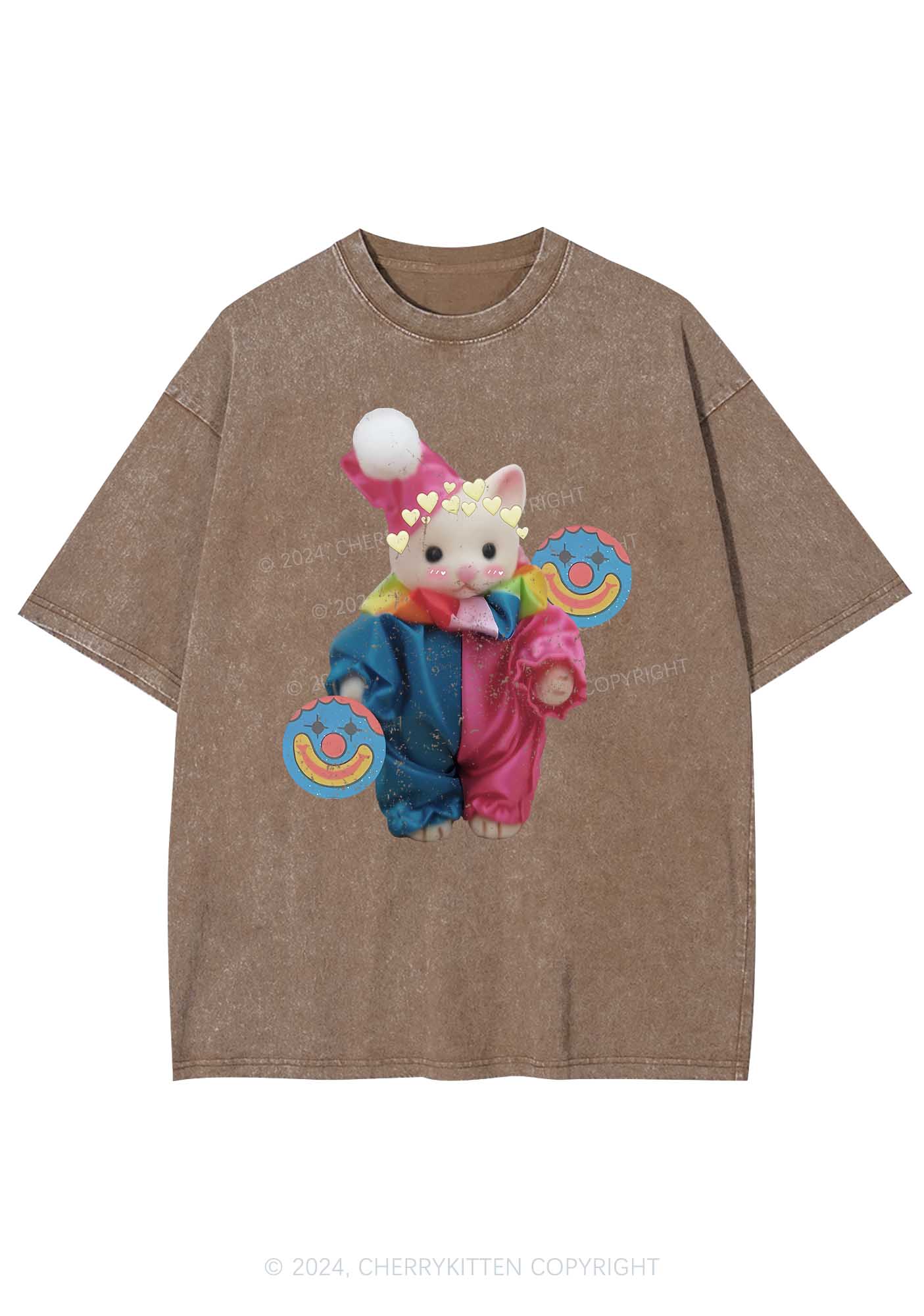 Chat Clown Y2K Washed Tee Cherrykitten