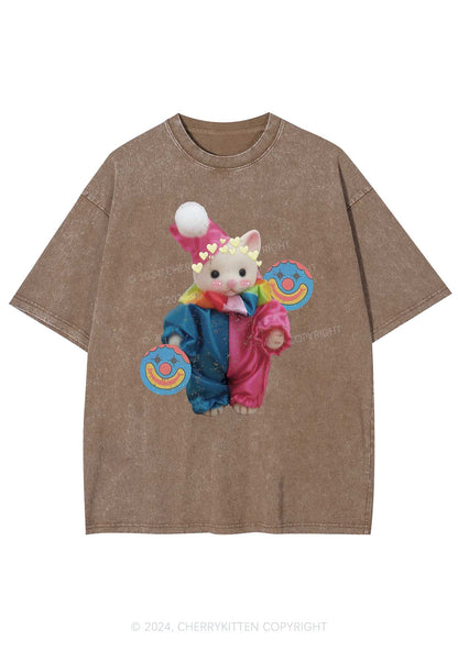 Chat Clown Y2K Washed Tee Cherrykitten