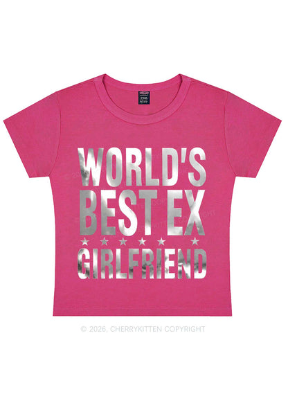 Best Ex Girlfriend Silver Foil Printed Y2K Baby Tee Cherrykitten