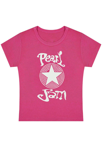 Curvy Pearl Jam Pentagram Baby Tee