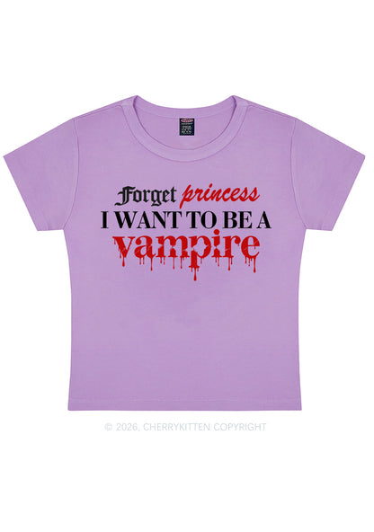 Halloween Want To Be Vampire Y2K Baby Tee Cherrykitten