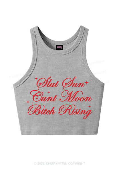 Slxt Sun Cxxt Moon Bxtch Rising Y2K Crop Tank Top Cherrykitten
