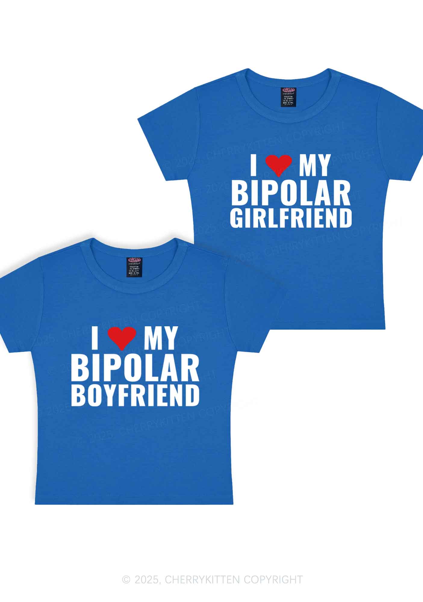 I Love My Bipolar GF BF Y2K Valentine's Day Baby Tee Cherrykitten