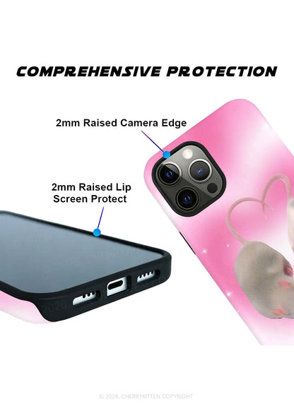 Pink Sweet Rats Valentine's Day Y2K Phone Case Cherrykitten