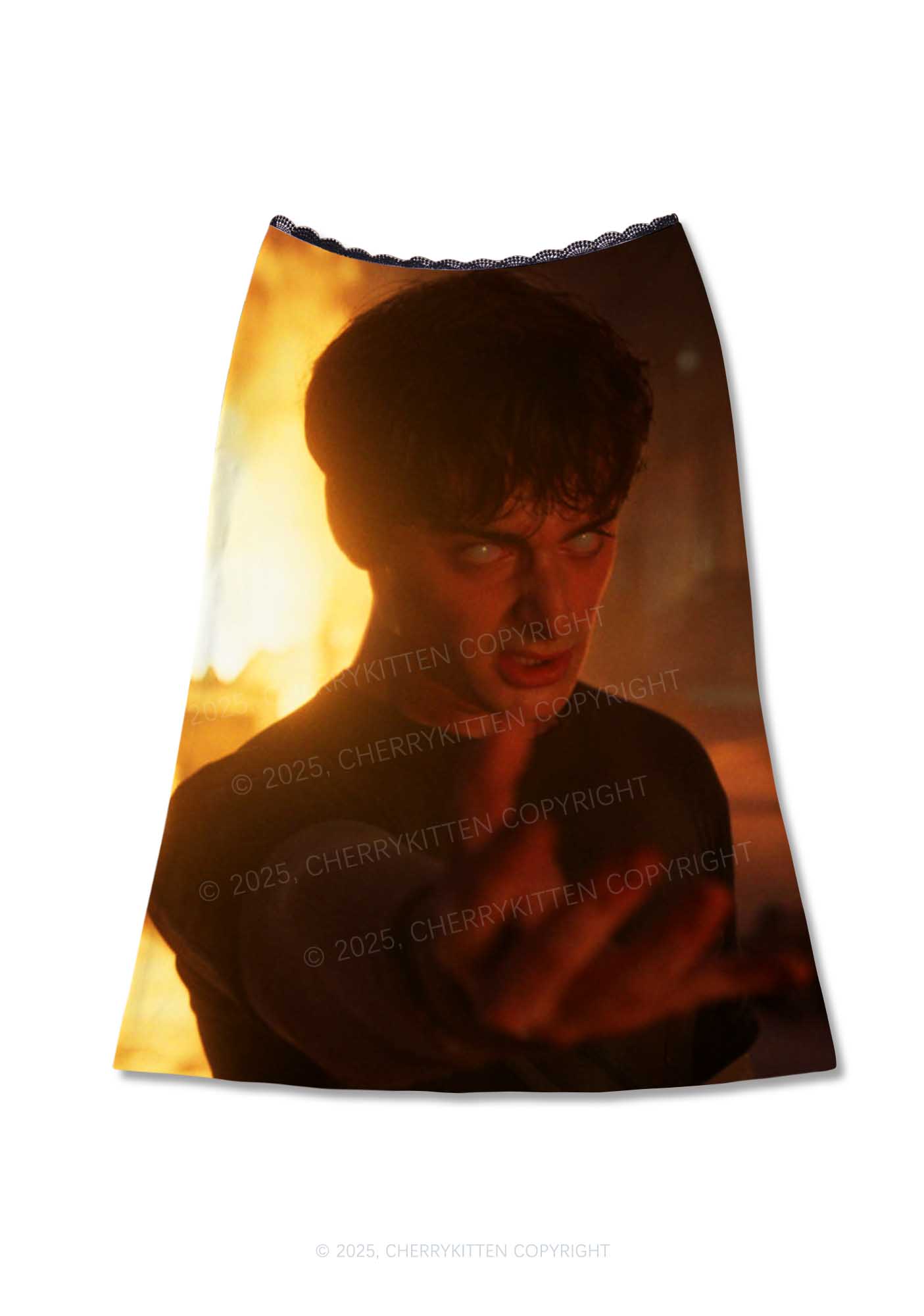 WB Glowing Eyes Y2K Print Midi Skirt Cherrykitten