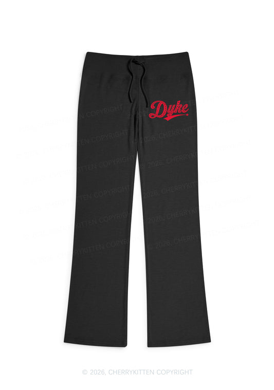 Dyke Stars Pride Y2K Low Rise Drawstring Flare Pants Cherrykitten