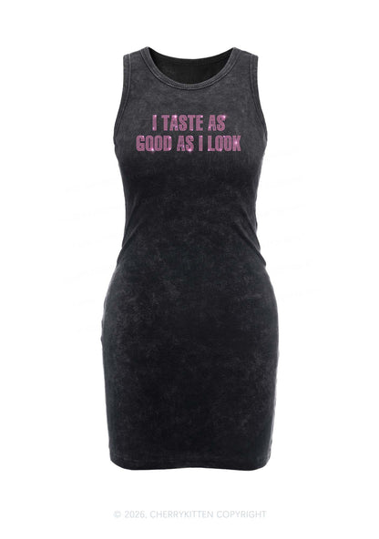 Rhinestone Taste Good Y2K Washed Tank Dress Cherrykitten