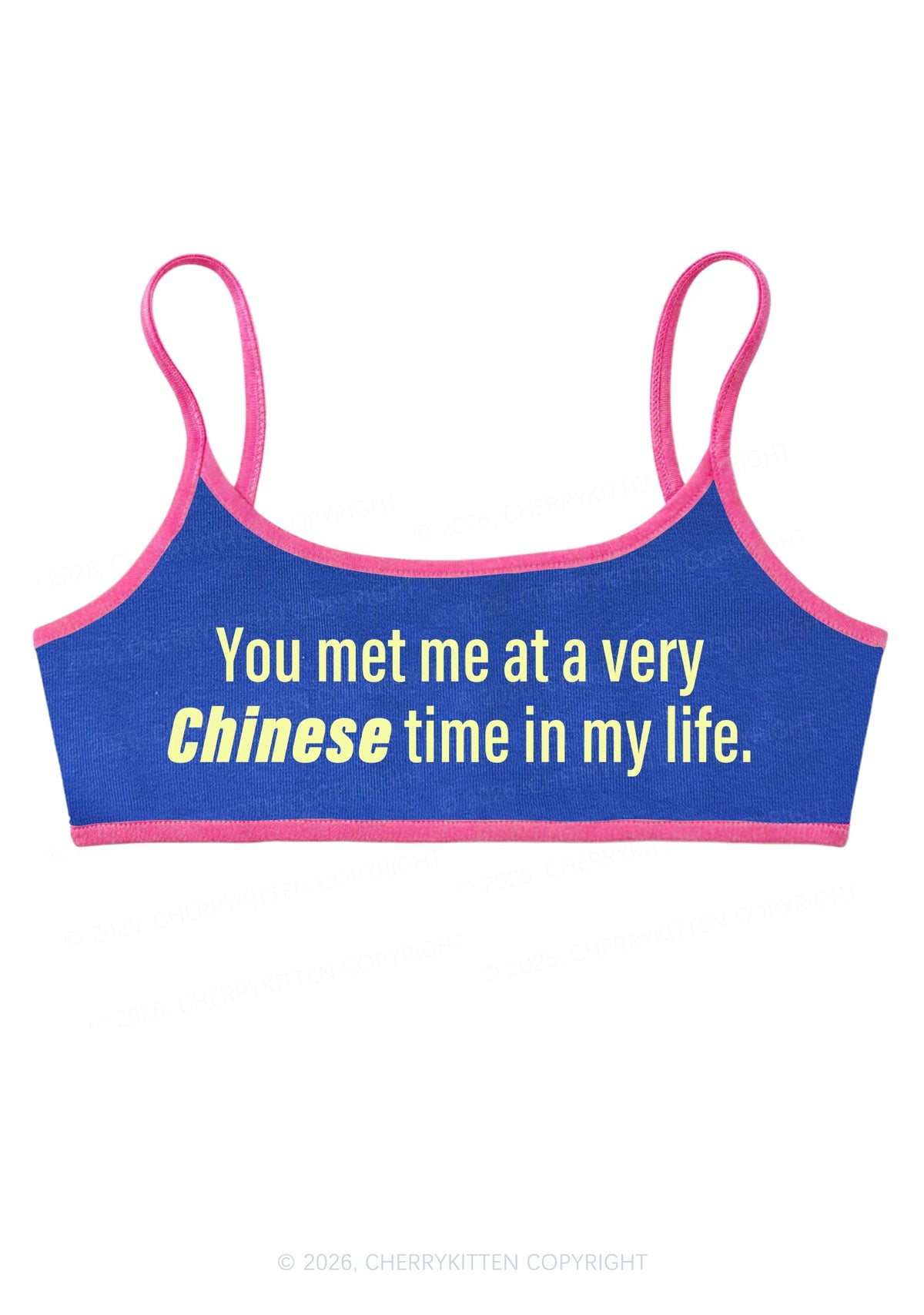 Met Me At Chinese Time In My Life Y2K Super Crop Cami Cherrykitten