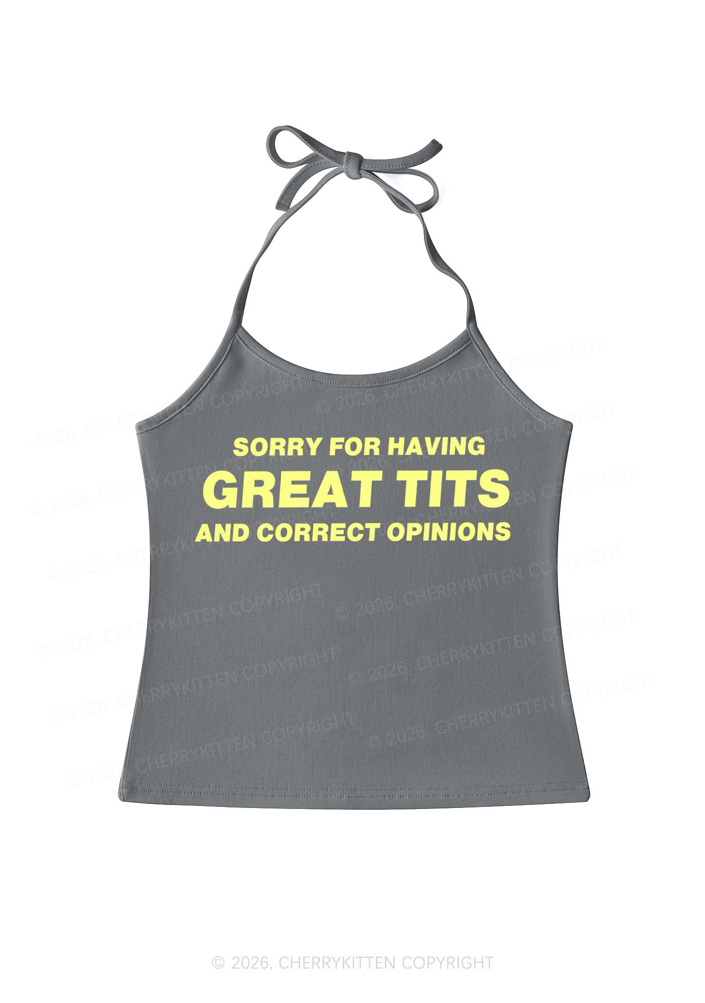Sorry For Having Correct Opinions Y2K Halter Neck Cami Cherrykitten