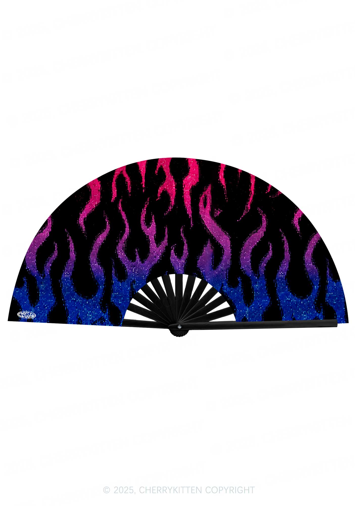 Bisexual Flame Pride Y2K Rave Hand Fan Cherrykitten