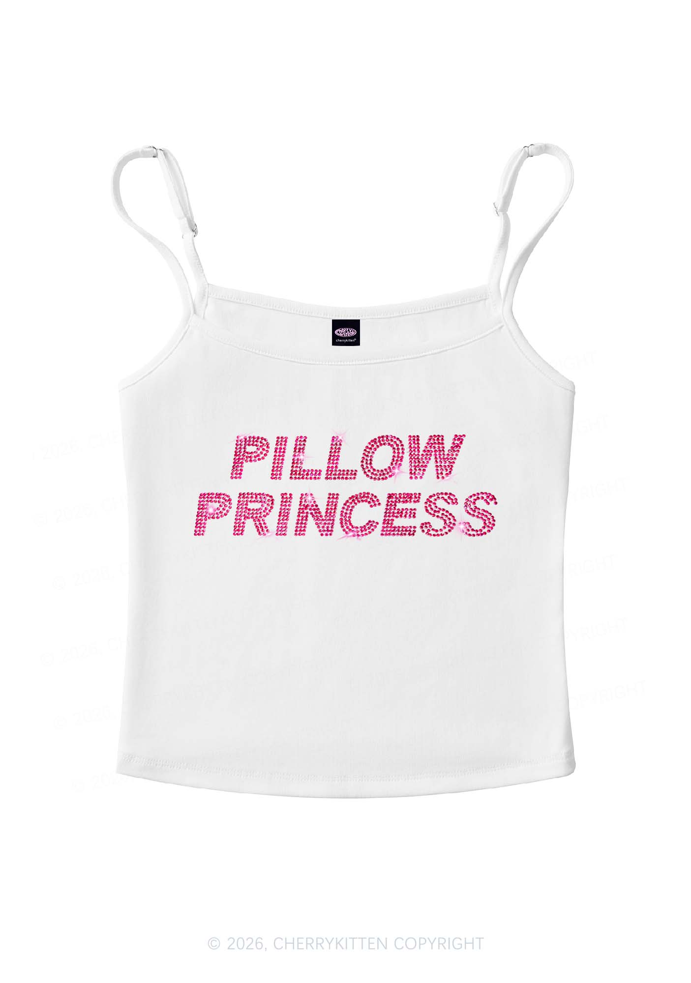 Rhinestone Pillow Princess Y2K Spaghetti Strap Cami Cherrykitten