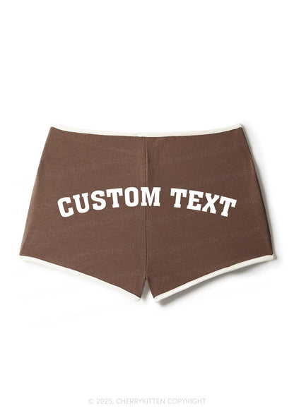 Custom Text Y2K Contrast Mini Shorts Cherrykitten