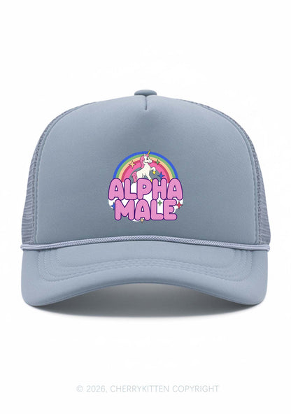 Rainbow Unicorn Alpha Male Pride Y2K Trucker Hat Cherrykitten