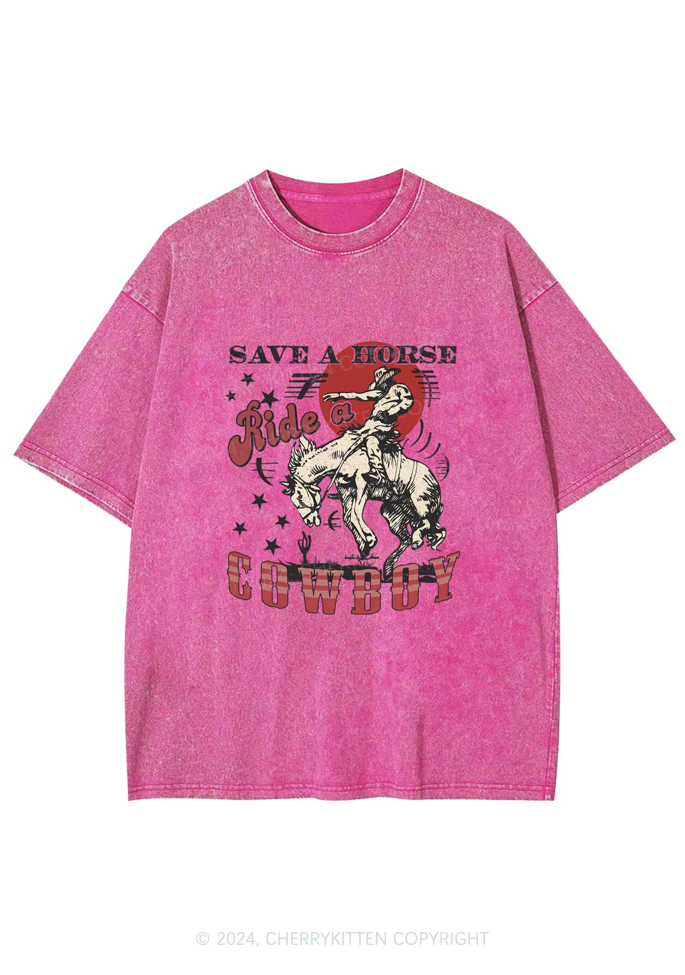 Ride A Cowboy Y2K Washed Tee Cherrykitten