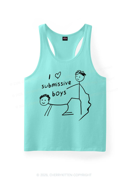 I Love S Gay Boys Pride Y2K Men Racerback Tank Top Cherrykitten
