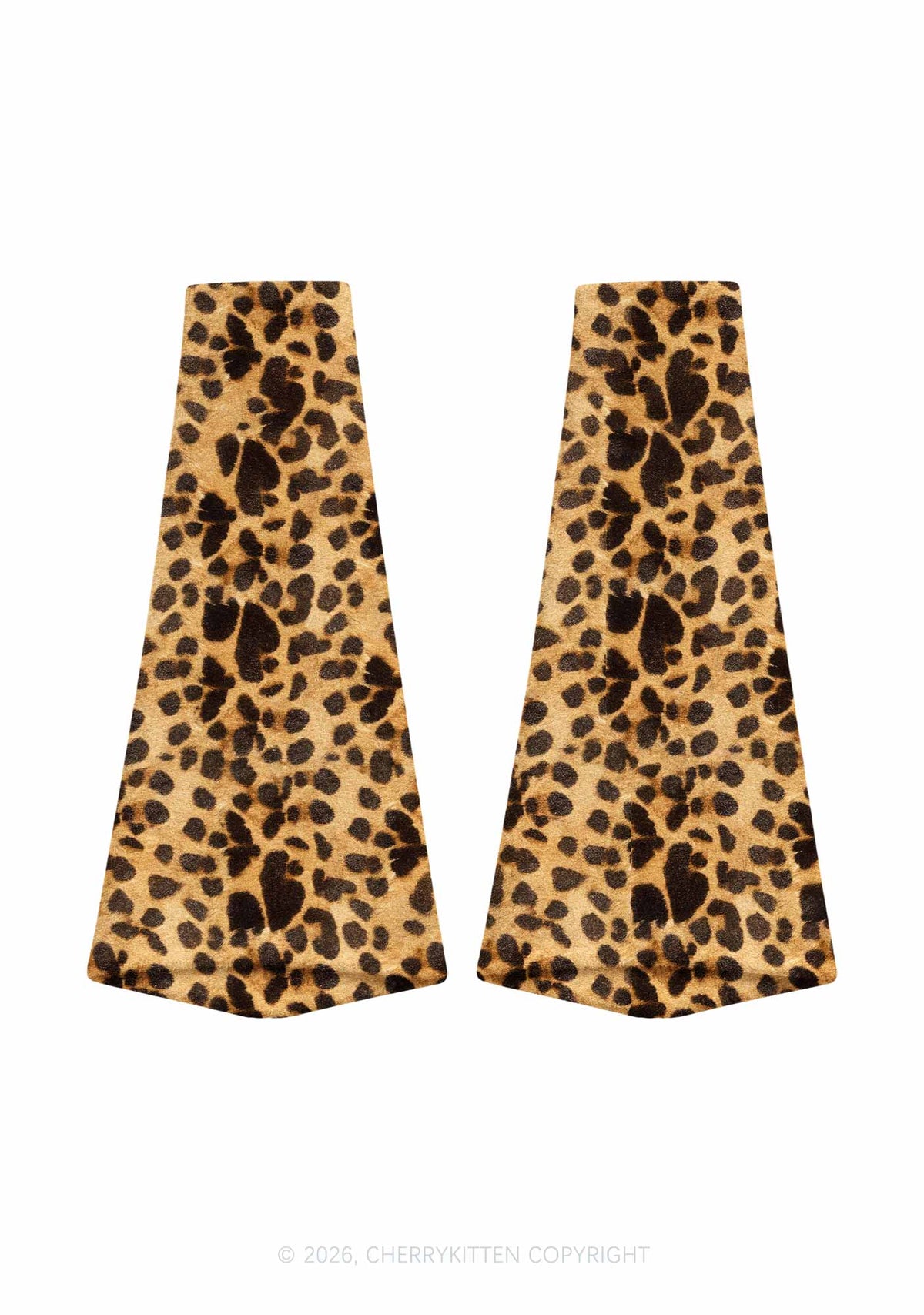 Classic Khaki Leopard Y2K Print Fuzzy Flared Leg Warmers Cherrykitten